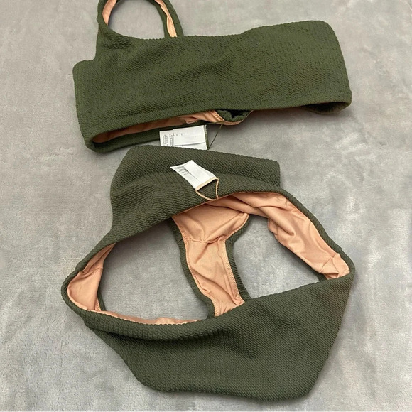 J. Crew Textured 2-Piece Set Bikini Top & Bottom Green 27363 - Picture 7 of 12